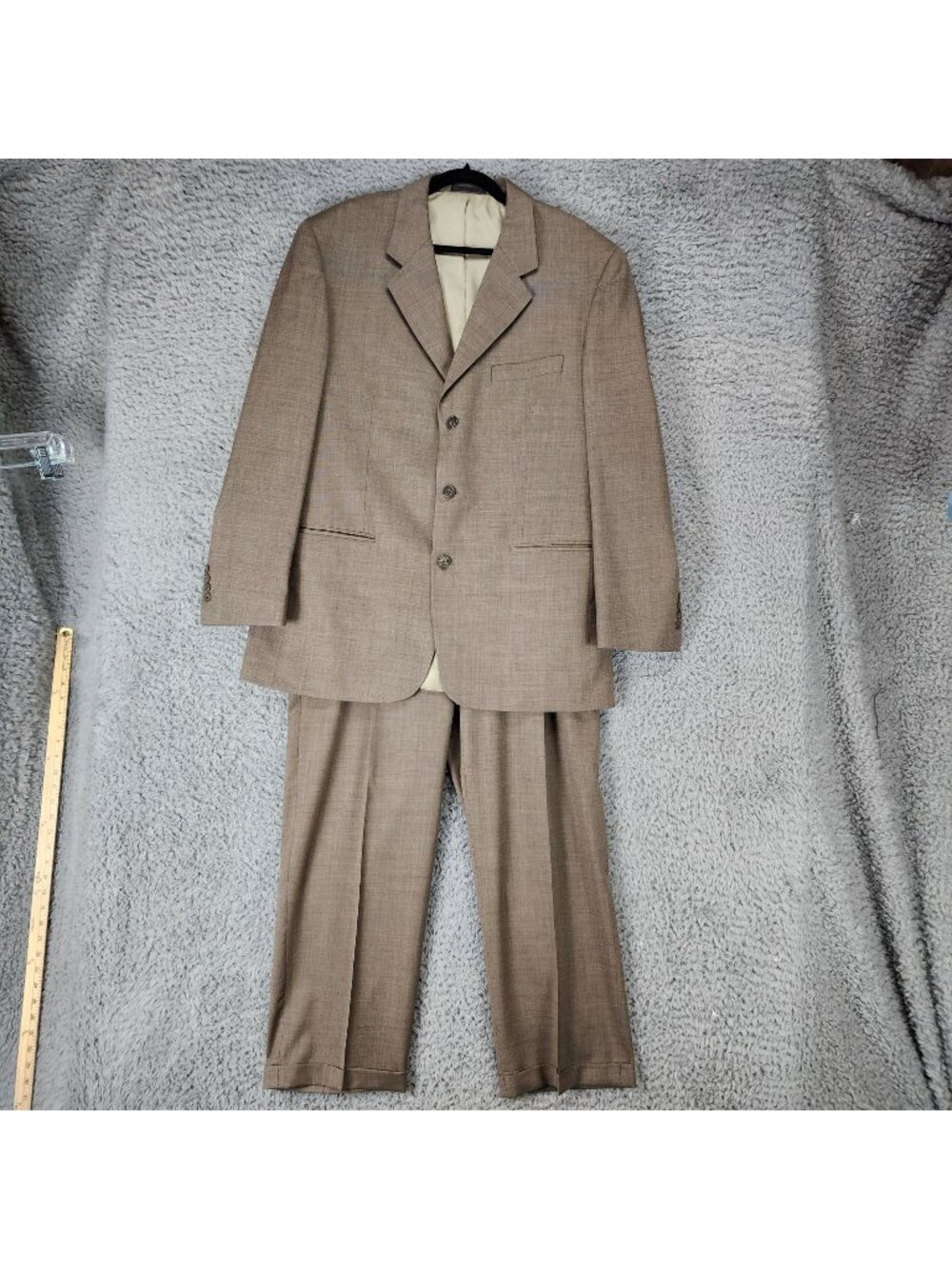 Daniel Gray 2 Piece Suit Mens 44L 39x32 Brown 100% Wool Long Sleeve Jacket Pants